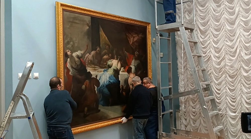 Тульский музей представил восстановленную после пожара картину «Пир Валтасара»
