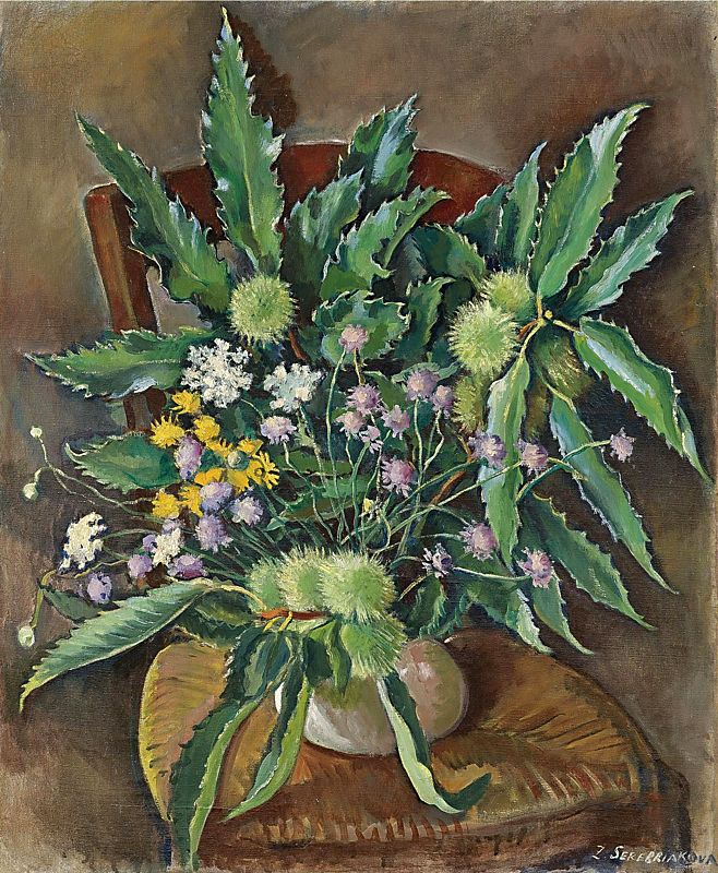 «Натюрморт с цветами и каштанами». 1930-е