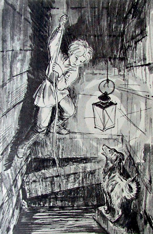 Д. Штеренберг. Иллюстрация к рассказу «Тёма и Жучка». 1977