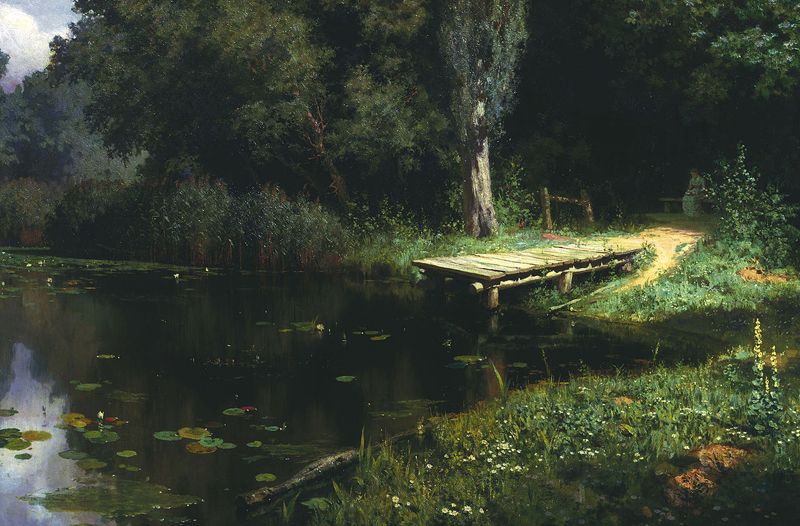 В. Поленов. «Заросший пруд». 1879
