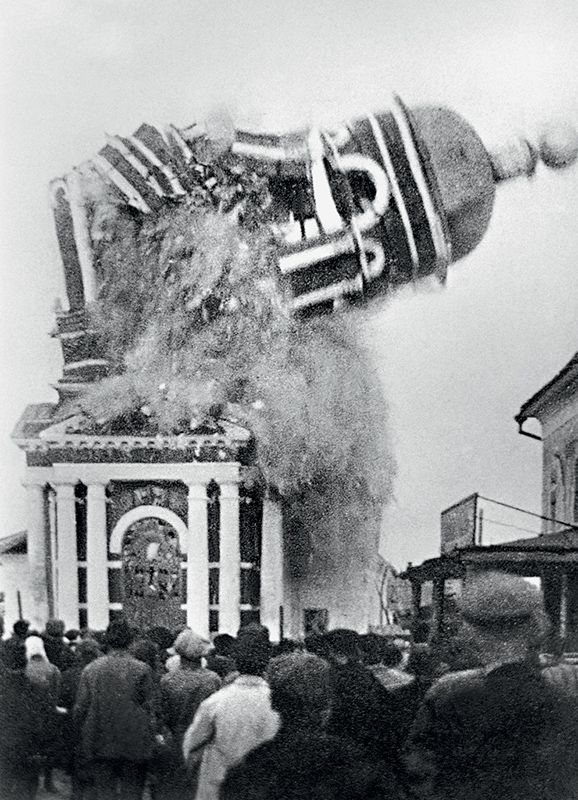 Взрыв колокольни церкви Рождества Христова в Муроме. 1930
