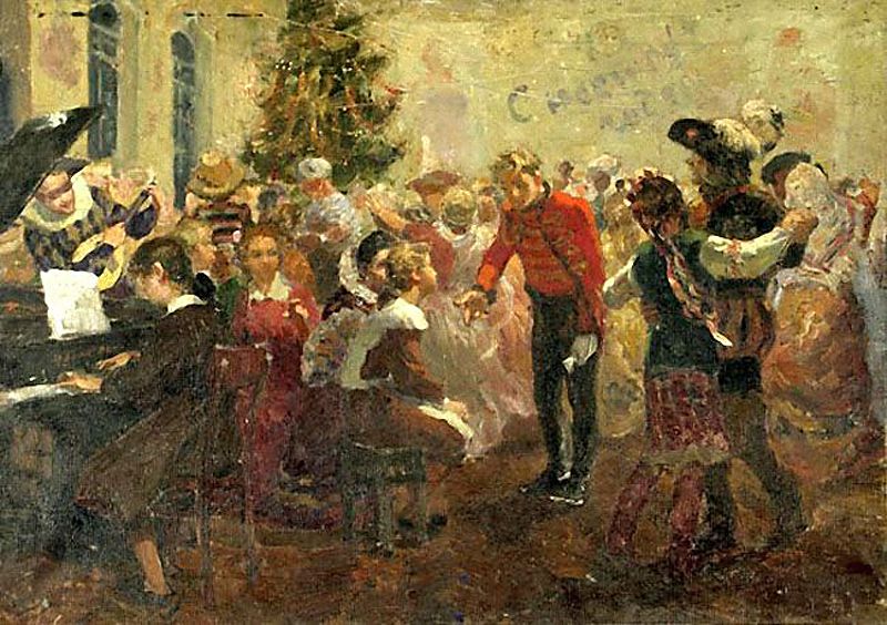 Н. Устинов. «Новогодний маскарад». 1960
