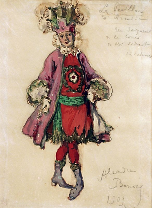 А. Бенуа. Эскиз костюма к балету «Павильон Армиды». 1909