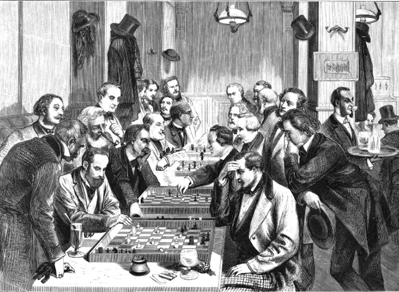 И. Тургенев играет в шахматы в парижском «Кафе де ля Режанс». 1873