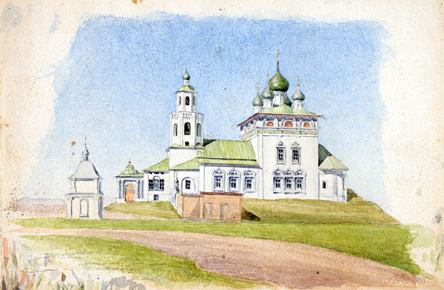 Леонид Веснин. «Благовещенская церковь в Юрьевце. Вид с юга»