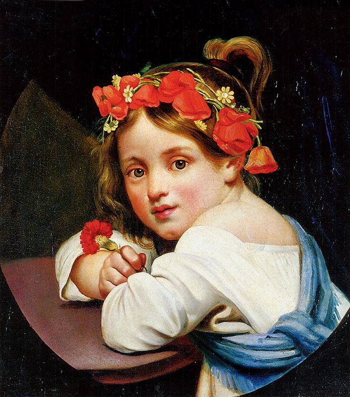  «Девочка в маковом венке с гвоздикой в руке», 1819