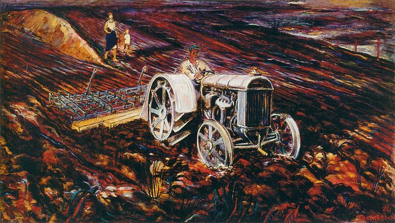  Б. Голополосов. Трактор в поле. 1927