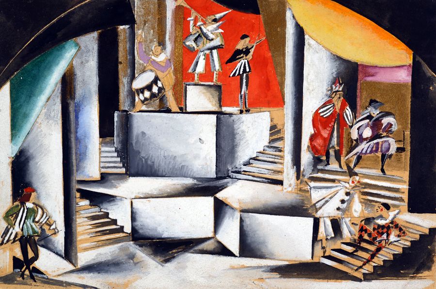 Александр Веснин. «Эскиз декорации к постановке пьесы У. Шекспира «Ромео и Джульетта» в Московском Камерном театре» (1921)