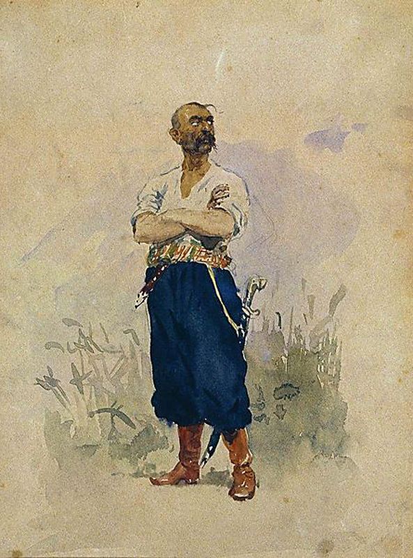И. Е. Репин. Казак (черкас) Запорожской Сечи, 1884