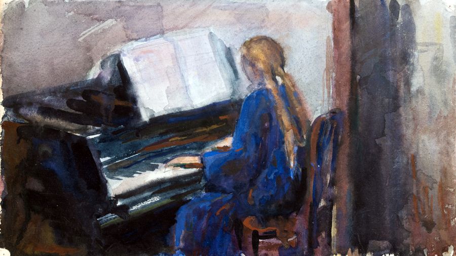 «Дочь Серафима за роялем». Примерно 1920 год