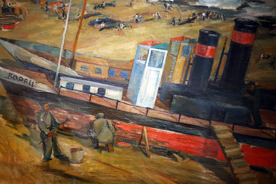 Владимир Кашкин. «Ремонт буксирных пароходов». 1933