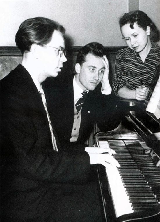 Александр Флярковский, Родион Щедрин и Александра Пахмутова, 1950-е