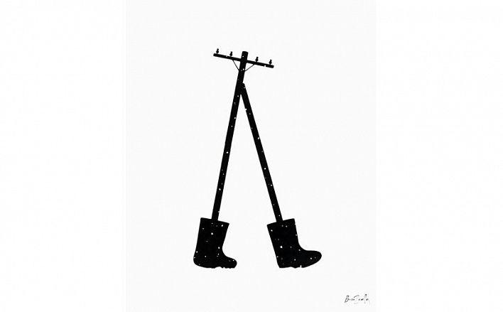 Столбы в валенках, луна боком и ржавые домики: Ринат Волигамси на «Винзаводе»